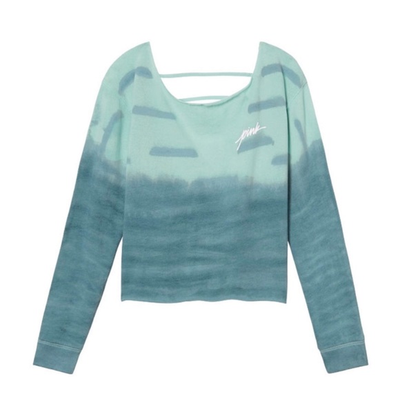 Victoria Secret Pink Tie Dye Cropped Crew - Picture 2 of 14